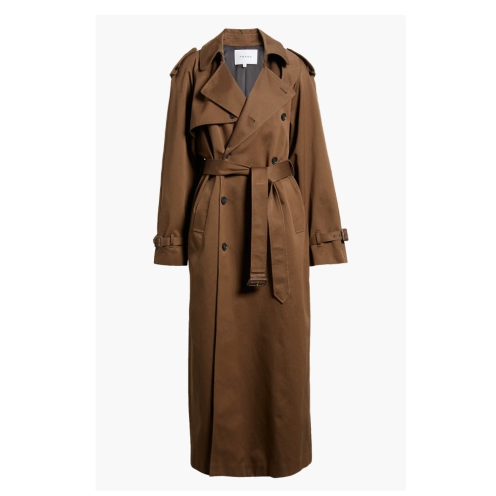 Cool-Girl, Like-New FRAME Chocolate Trench [L]